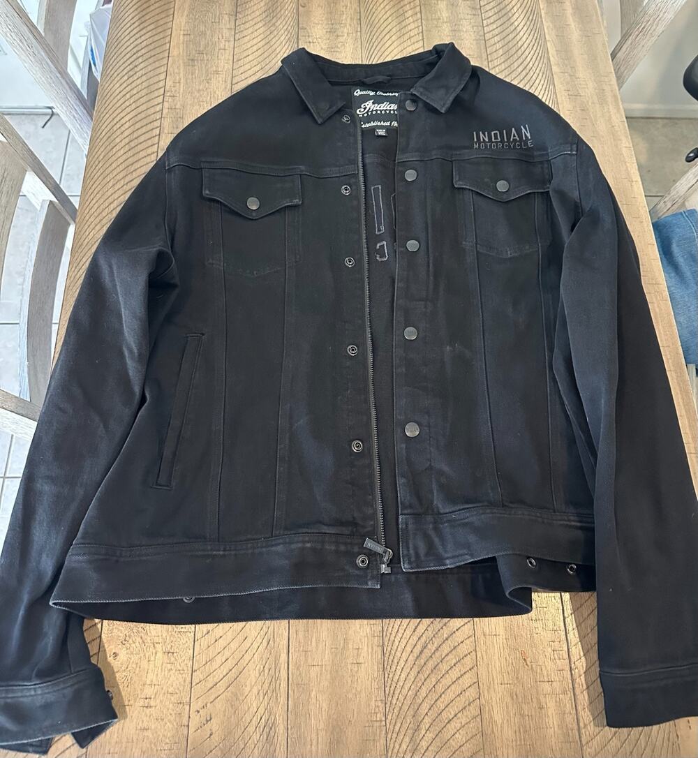 Indian Motorcycle Rockingham Denim Trucker Jacket – Black Wash – Men's 2XL